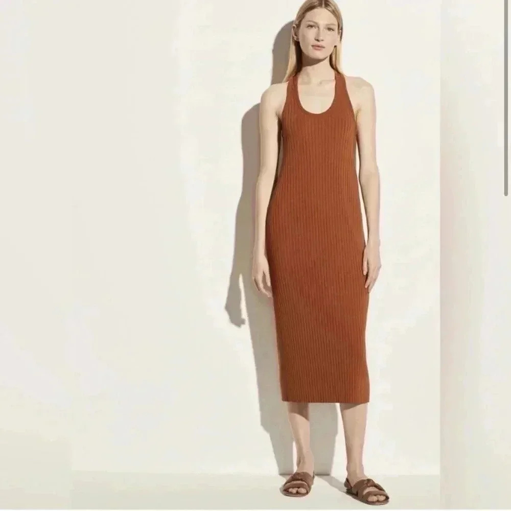 VINCE Ribbed Racerback Midi Tank Dress Size S